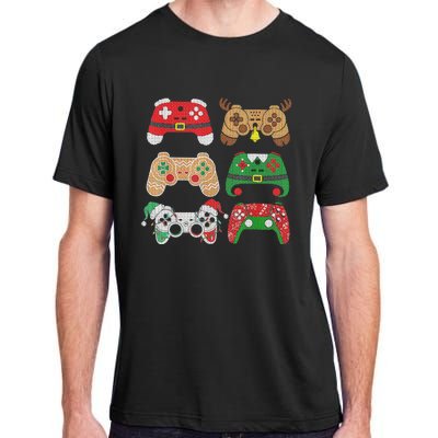 Video Game Controller Christmas Santa Hat Gamer Boys  Adult ChromaSoft Performance T-Shirt