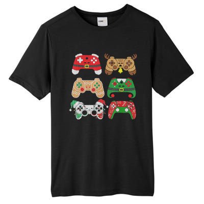 Video Game Controller Christmas Santa Hat Gamer Boys  Tall Fusion ChromaSoft Performance T-Shirt