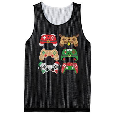 Video Game Controller Christmas Santa Hat Gamer Boys  Mesh Reversible Basketball Jersey Tank