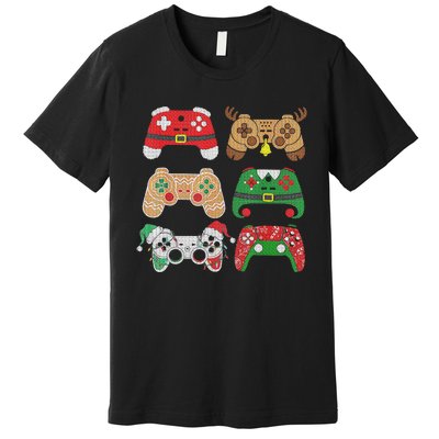 Video Game Controller Christmas Santa Hat Gamer Boys  Premium T-Shirt