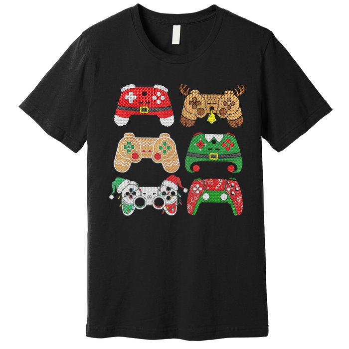 Video Game Controller Christmas Santa Hat Gamer Boys  Premium T-Shirt