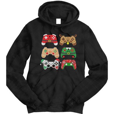 Video Game Controller Christmas Santa Hat Gamer Boys  Tie Dye Hoodie