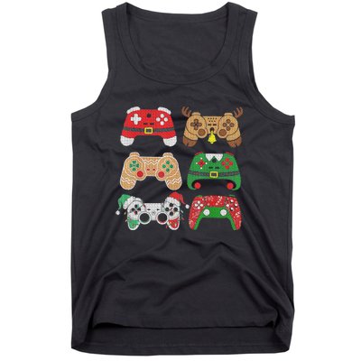 Video Game Controller Christmas Santa Hat Gamer Boys  Tank Top