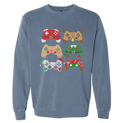 Video Game Controller Christmas Santa Hat Gamer Boys  Garment-Dyed Sweatshirt