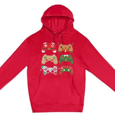 Video Game Controller Christmas Santa Hat Gamer Boys  Premium Pullover Hoodie