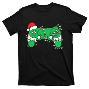 Video Game Controller Christmas Santa Hat Gamer T-Shirt