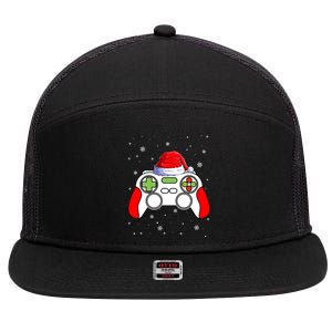 Video Games Christmas Funny Xmas Gamer Gaming Gift Boys 7 Panel Mesh Trucker Snapback Hat