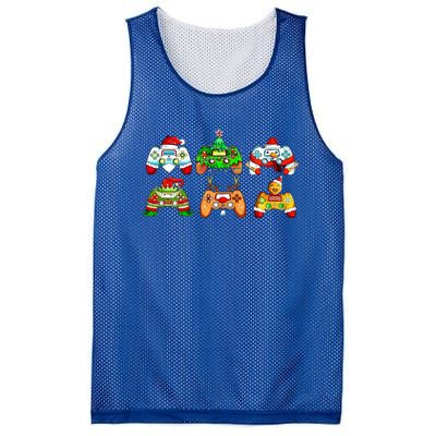 Video Game Controller Christmas Santa Hat Gamer Cool Gift Mesh Reversible Basketball Jersey Tank