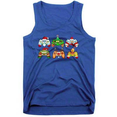 Video Game Controller Christmas Santa Hat Gamer Cool Gift Tank Top