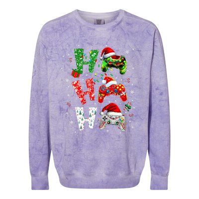 Video Game Controller Ho Ho Ho Christmas Colorblast Crewneck Sweatshirt