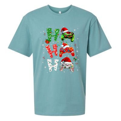 Video Game Controller Ho Ho Ho Christmas Sueded Cloud Jersey T-Shirt