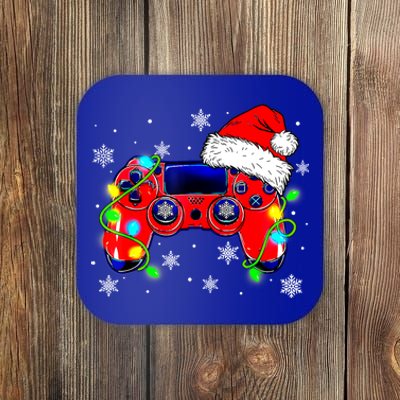 Video Game Controller Christmas Santa Hat Gamer Gift Coaster