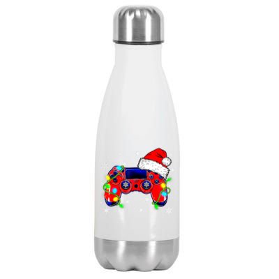 Video Game Controller Christmas Santa Hat Gamer Gift Stainless Steel Insulated Water Bottle