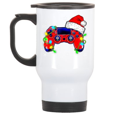 Video Game Controller Christmas Santa Hat Gamer Gift Stainless Steel Travel Mug