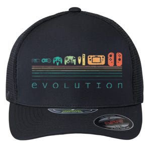 Video Game Controller Evolution 80s 90s Retro Gaming Gamer Flexfit Unipanel Trucker Cap