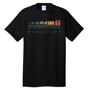 Video Game Controller Evolution 80s 90s Retro Gaming Gamer Tall T-Shirt