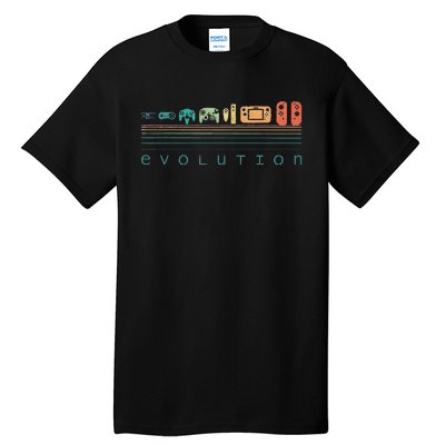 Video Game Controller Evolution 80s 90s Retro Gaming Gamer Tall T-Shirt