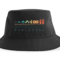 Video Game Controller Evolution 80s 90s Retro Gaming Gamer Sustainable Bucket Hat