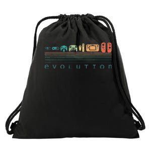 Video Game Controller Evolution 80s 90s Retro Gaming Gamer Drawstring Bag