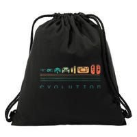 Video Game Controller Evolution 80s 90s Retro Gaming Gamer Drawstring Bag