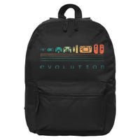 Video Game Controller Evolution 80s 90s Retro Gaming Gamer 16 in Basic Backpack