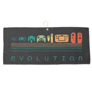 Video Game Controller Evolution 80s 90s Retro Gaming Gamer Large Microfiber Waffle Golf Towel