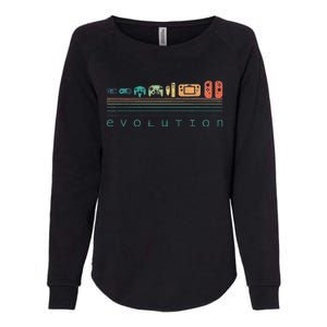 Video Game Controller Evolution 80s 90s Retro Gaming Gamer Womens California Wash Sweatshirt