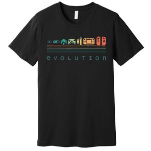 Video Game Controller Evolution 80s 90s Retro Gaming Gamer Premium T-Shirt