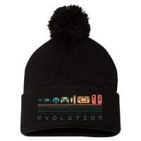 Video Game Controller Evolution 80s 90s Retro Gaming Gamer Pom Pom 12in Knit Beanie