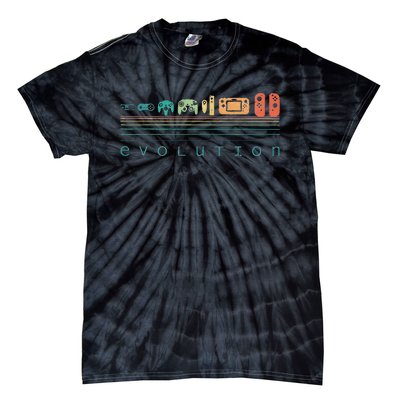 Video Game Controller Evolution 80s 90s Retro Gaming Gamer Tie-Dye T-Shirt