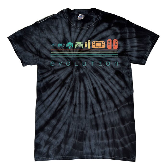 Video Game Controller Evolution 80s 90s Retro Gaming Gamer Tie-Dye T-Shirt