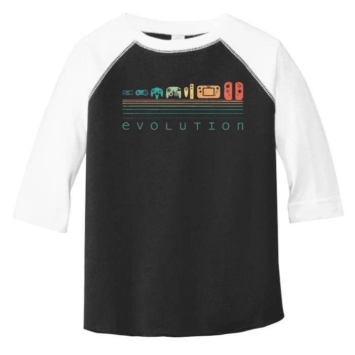 Video Game Controller Evolution 80s 90s Retro Gaming Gamer Toddler Fine Jersey T-Shirt