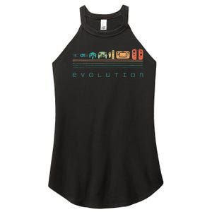 Video Game Controller Evolution 80s 90s Retro Gaming Gamer Women's Perfect Tri Rocker Tank