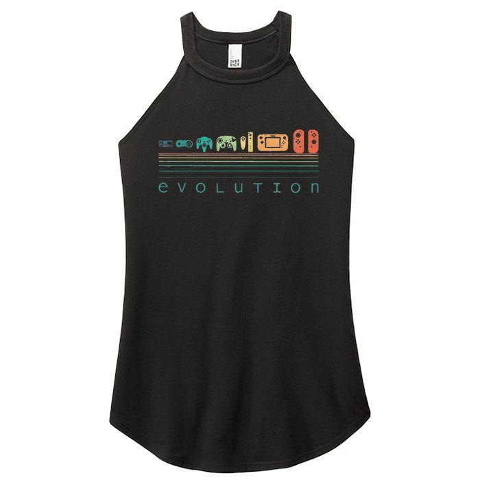 Video Game Controller Evolution 80s 90s Retro Gaming Gamer Women's Perfect Tri Rocker Tank