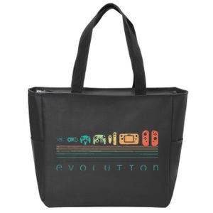 Video Game Controller Evolution 80s 90s Retro Gaming Gamer Zip Tote Bag