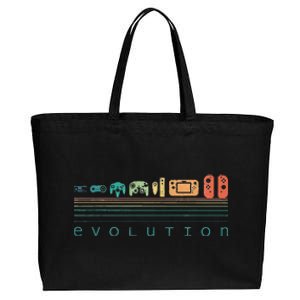 Video Game Controller Evolution 80s 90s Retro Gaming Gamer Cotton Canvas Jumbo Tote