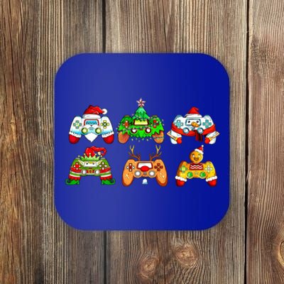 Video Game Controller Christmas Santa Hat Gamer Xmas Cool Gift Coaster