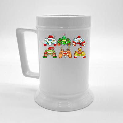 Video Game Controller Christmas Santa Hat Gamer Xmas Cool Gift Beer Stein