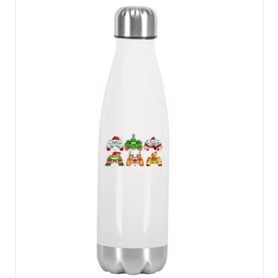 Video Game Controller Christmas Santa Hat Gamer Xmas Cool Gift Stainless Steel Insulated Water Bottle