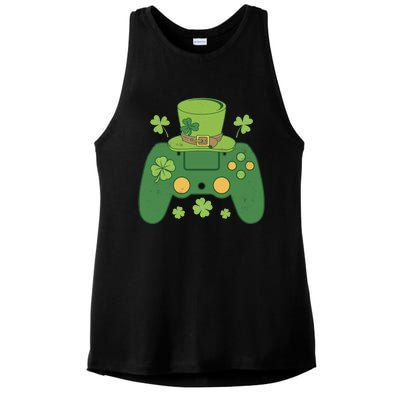 Video Game Controller Irish Gamer Boy Happy St Patricks Day Ladies PosiCharge Tri-Blend Wicking Tank