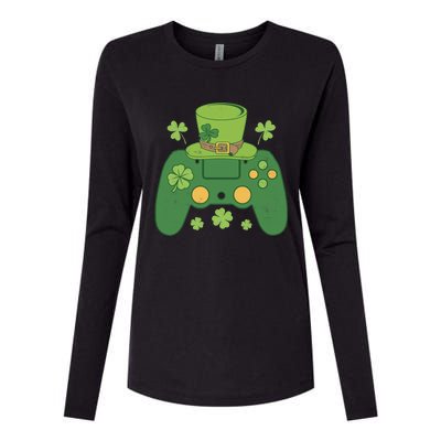 Video Game Controller Irish Gamer Boy Happy St Patricks Day Womens Cotton Relaxed Long Sleeve T-Shirt