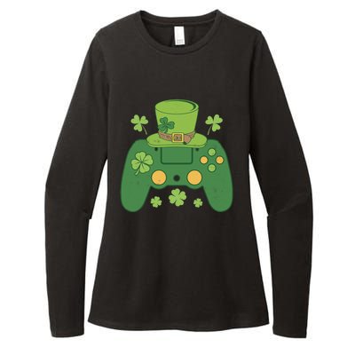 Video Game Controller Irish Gamer Boy Happy St Patricks Day Womens CVC Long Sleeve Shirt