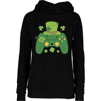 Video Game Controller Irish Gamer Boy Happy St Patricks Day Womens Funnel Neck Pullover Hood