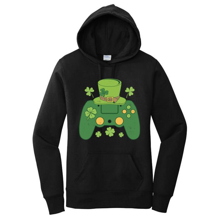 Video Game Controller Irish Gamer Boy Happy St Patricks Day Women's Pullover Hoodie