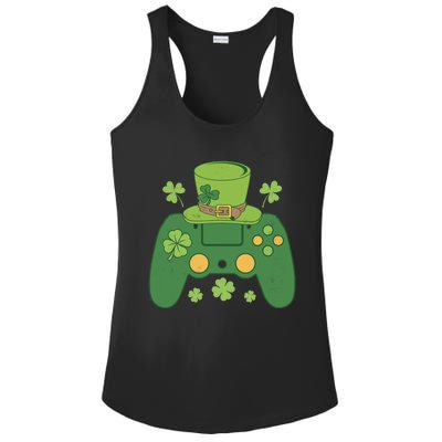 Video Game Controller Irish Gamer Boy Happy St Patricks Day Ladies PosiCharge Competitor Racerback Tank