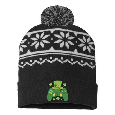 Video Game Controller Irish Gamer Boy Happy St Patricks Day USA-Made Snowflake Beanie