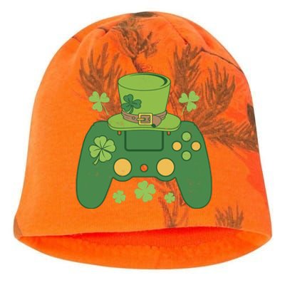 Video Game Controller Irish Gamer Boy Happy St Patricks Day Kati - Camo Knit Beanie