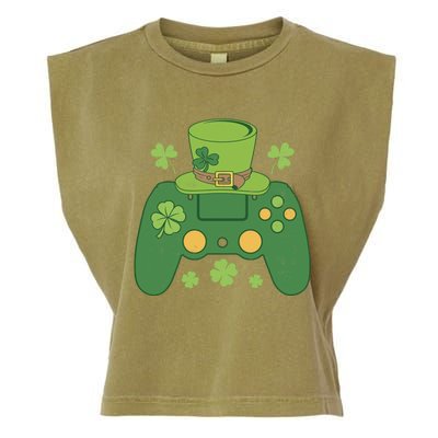 Video Game Controller Irish Gamer Boy Happy St Patricks Day Garment-Dyed Women's Muscle Tee