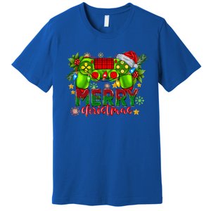 Video Game Controller Merry Christmas Santa Hat Gamer Gift Premium T-Shirt