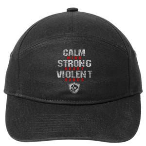 Vikings Gym Calm Mind Strong Heart Violent Hands Norse 7-Panel Snapback Hat